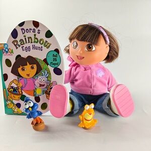 Fisher Price Magical Friends Singing Dora Doll, two friends and one book